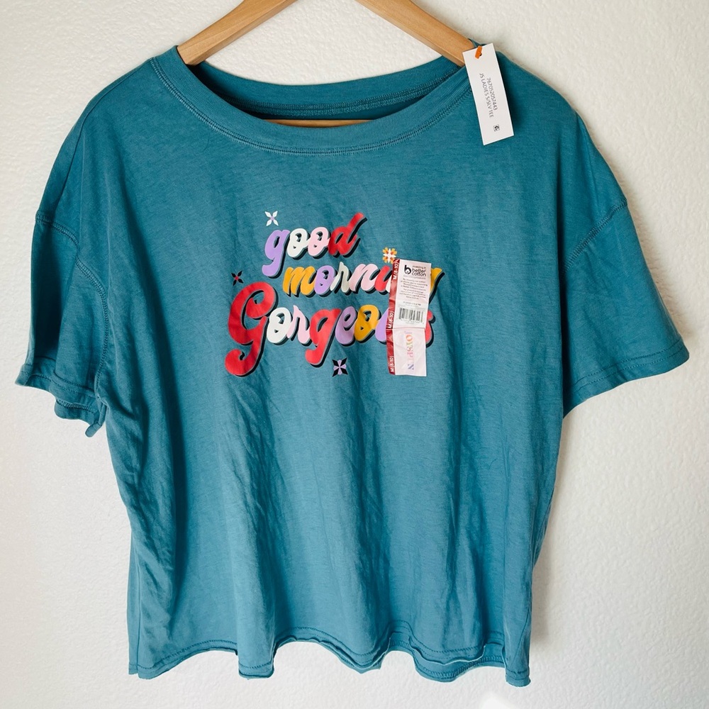 Joyspun Good Morning Gorgeous Oversized Cropped Lounge Tee M